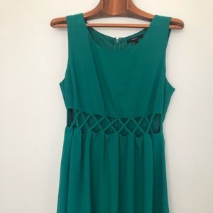 Emerald green mini dress